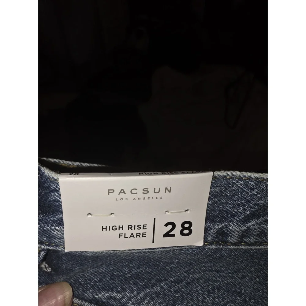pacsun womens jeans white striped Front. 28